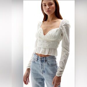 Free People Chloe Top in Off White Size S